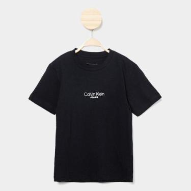 Imagem de Camiseta Infantil Calvin Klein Jeans Casual Menino, Preto, 16A