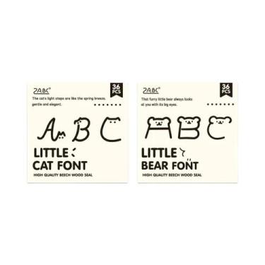 Imagem de Selo da sorte carimbo de madeira diário selo alfabeto número crianças 