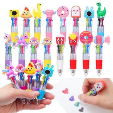 Imagem de BESARME 16 canetas divertidas, canetas multicoloridas em uma caneta fofa 4 em 1, lembrancinhas de festa para aniversário, dia dos namorados, presentes para aula