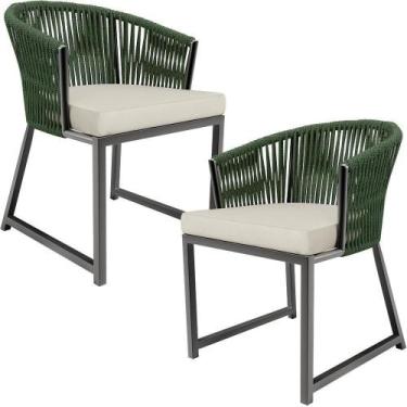 Imagem de Kit 02 Cadeiras Para Área Gourmet Cozinha Bethari D04 Verde - LYAM DEC