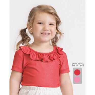 Imagem de Blusa Ribana com Babados na Gola - Menina Tamanho 1 a 4-Feminino