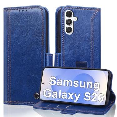 Imagem de Varohix Capa carteira para Samsung Galaxy S26/S26 Pro 5G com suporte para cartão de crédito com bloqueio de RFID, capa protetora à prova de choque de couro PU capa protetora à prova de choque feminina
