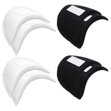 Imagem de GDFYMI 4 pares de almofadas de ombro de esponja com enchimento de espuma autoadesiva para roupas femininas com fita mágica (preto/branco)