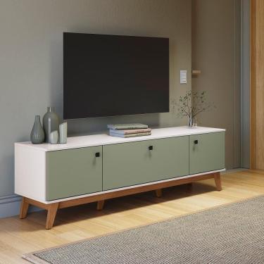 Imagem de Rack Kappesberg 3 Portas Braco/Verde Frevo 180cm