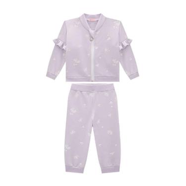 Imagem de Conjunto Infantil Menina Blusa/Calça Moletom Lilás somnii-Feminino