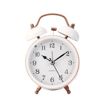 Imagem de x3anggyt5 Despertador para quarto, sino grande, metal, pequeno despertador, cinto, lanterna, mudo, despertador, moda descansada, relógio de mesa de cabeceira, despertador, relógio de mesa