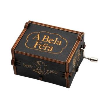 Imagem de Caixa De Música De Madeira Esculpida Com Manivela Para O Halloween, Vo