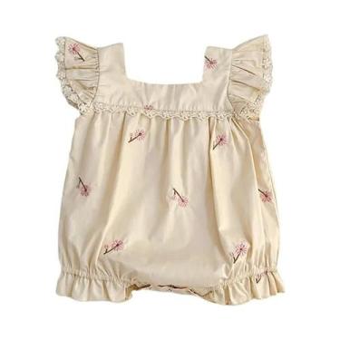 Imagem de Romper Bordado Sem Mangas para Bebê - Roupa Infantil para Verão, 3 mes