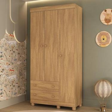 Imagem de Guarda-roupa Infantil 92cm 3 Portas e 2 Gavetas Allegra Multimóveis Mp4442 Madeirado