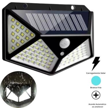 Imagem de Luminária Solar 100 Led Com Sensor Jardim Prova Dágua