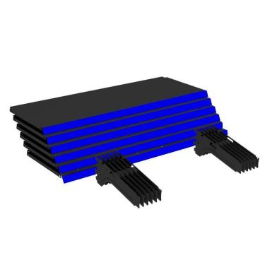 Imagem de Kit 6 Bandejas Gondola Fit 40 Preto 6X 30X90 Pe Azul