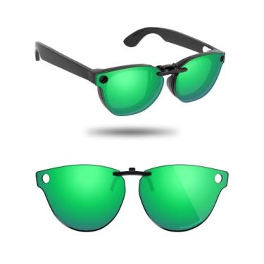 Imagem de Fiskr Óculos de sol polarizados Clip-On para Ray-Ban Meta Skyler RW4010 e Gen 2 RW4014 52 mm - Proteção UV, Verde esmeralda, 52mm