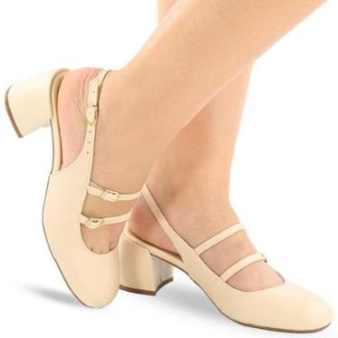 Imagem de Sapato Modarpe Slingback Boneca Salto Grosso Feminino B65-Feminino
