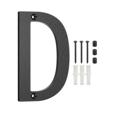 Imagem de PATIKIL Números de casa de 15 cm para fora, letra D, textura de plástico ABS, número de casa flutuante, números de porta de endereço de caixa de correio moderna com kit de unhas para rua residencial