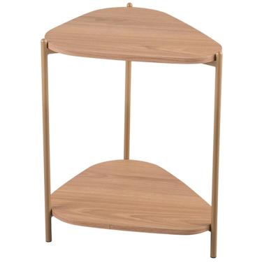 Imagem de Mesa Lateral Para Sala de Estar Pés Metálicos Adek A03 Hanover Dourado - Lyam Decor