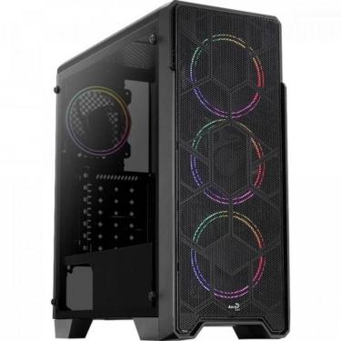 Imagem de Gabinete Gamer Aerocool Ore Saturn Preto Rgb Lateral Acrílico