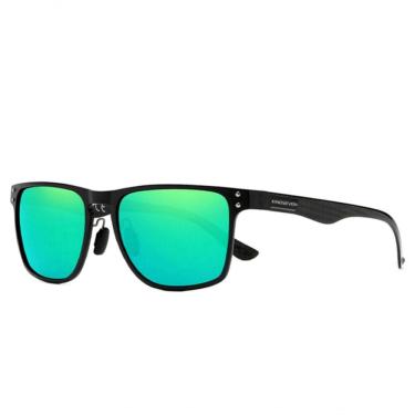 Imagem de Óculos De Sol Unissex De Alumínio Polarizado Design Retangular Proteção Uv400 Verde