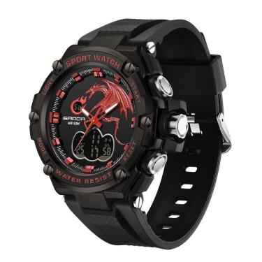 Imagem de Relógio Sanda Esportes Militar Cronômetro Display Duplo M50