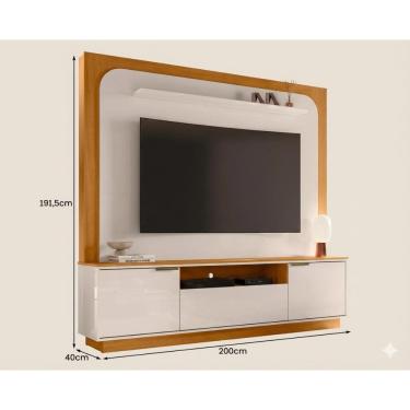 Imagem de Estante Nilo para TV de até 75 polegadas - Cinamomo Off White - Madetec