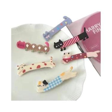 Imagem de Presilhas De Cabelo Bico De Pato Longas E Fofas Estilo Gatinho, 6/12 P