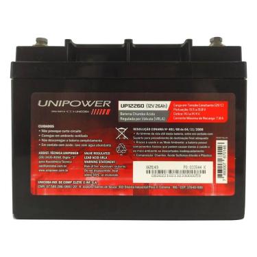 Imagem de Bateria Selada VRLA 12V 26,0AH M5 UP12260 RT 06C035 Unipower