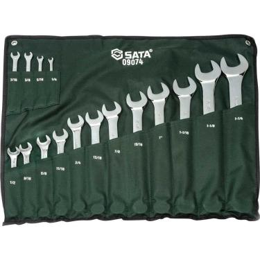 Imagem de Jogo De Chaves Combinadas, 16 Peças (1/4 A 1.1/4), Aço Cromo Vanádio, St09074g Sata Ostenvonder