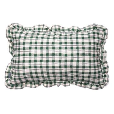 Imagem de Capa Almofada Babados Quadretti Verde Westwing, Verde