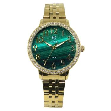 Imagem de Relógio Feminino Tuguir Analógico TG178-1C Dourado e Verde