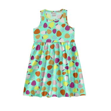 Imagem de Vestido Infantil Manga Regata Estampado Morango Alakazoo-Feminino