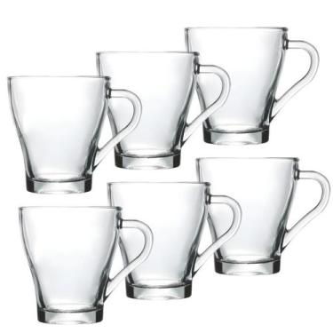 Imagem de Jogo 6 Canecas Xícara Café Cappuccino Expresso Vidro 250ml - CLICK HOU