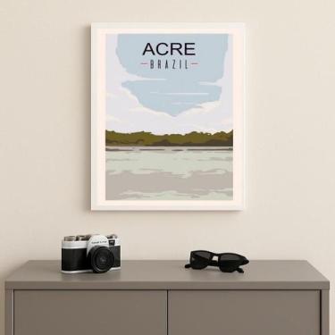 Imagem de Quadro Decorativo Acre - Brasil 24X18Cm Mold Preta Vidro - Quadros On-