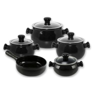 Imagem de Conjunto de Panelas de Cerâmica Premiere Joy, 5 Peças, Preto, Ceraflame