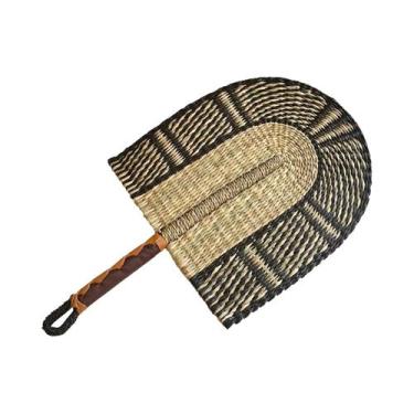 Imagem de Ventilador De Palha Portátil De Trama Nórdica De Algas Marinhas, Resis