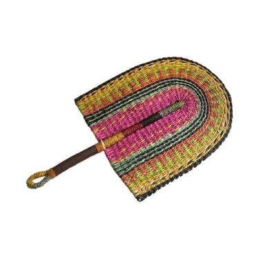 Imagem de Ventilador De Palha Portátil De Trama Nórdica De Algas Marinhas, Resis