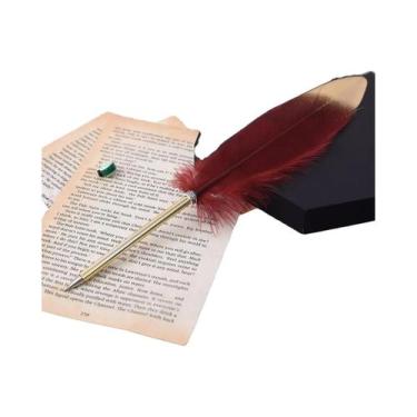 Imagem de 1 peça de papelaria caneta esferográfica de pena fofa estilo de person