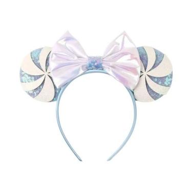 Imagem de Tiara De Natal Com Lantejoulas Em Forma De Floco De Neve Do Mickey Mou