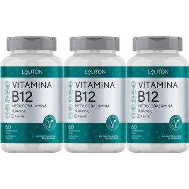 Imagem de Kit 3X Vitamina B12 Metilcobalamina - 60 Comprimidos - Lauton Nutrition-Masculino