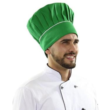 Imagem de Chapéu Touca Para Chef Cozinha Unissex Cores Lisas Mestre Cuca Outlet 