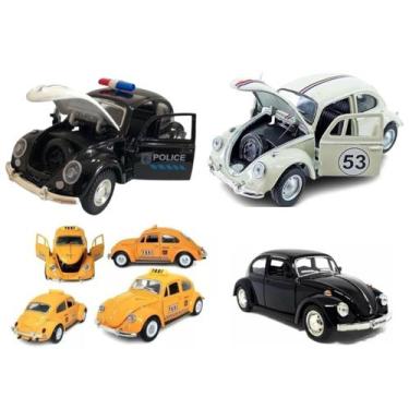 Imagem de KIT 4 Super  Fusca Táxi Clássico Carrinho Brinquedo metal Retrô escala