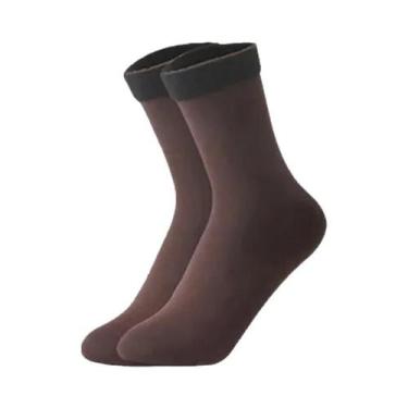 Imagem de Meias De Lã Térmicas Grossas Para O Inverno Femininas, Pretas, Sem Cos