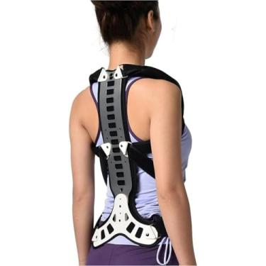 Imagem de Corretor de postura Cinta traseira ajustável, alisador de metal para coluna torácica Suporte para recuperação Colete de extensão postural para homens Mulheres Adultos Postura traseira, Médio