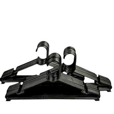 Imagem de Kit com 240 Cabides Preto - Pendurador de Roupas - Adulto - Cabides Ma