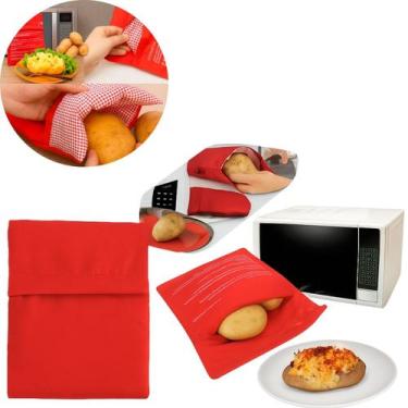 Imagem de Saco P/ Assar Batatas Poliéster Vermelho Térmico 20x24cm - Lyor