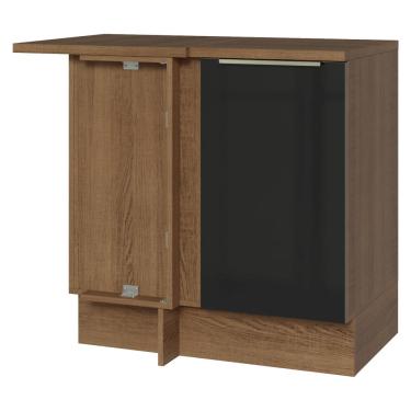 Imagem de Balcão de Canto 1 Porta Rustic/Preto Lux Madesa