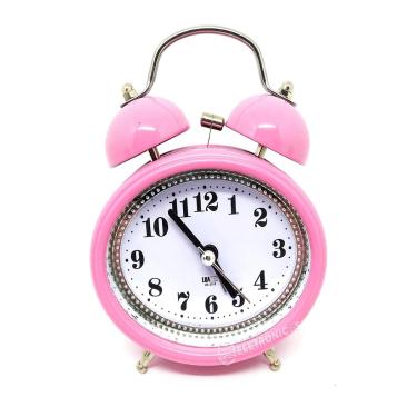 Imagem de Relógio Despertador Analógico 2 Sinos Modelo Antigo Retro Cor:Rosa