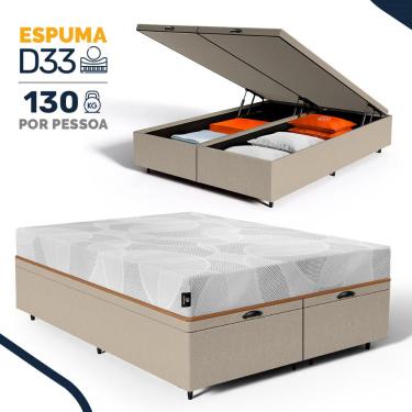 Imagem de Cama Box Baú com Colchão de Espuma D33 Enrolado Sonno Full - Umaflex Queen 158cm