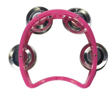 Imagem de Pandeiro Meia Lua Infantil Spanking Pandeirola Colorido Cor Rosa