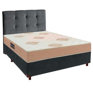 Imagem de Kit Cama Box + Cabeceira + Colchão Casal D33 Inovaflex - Cinza