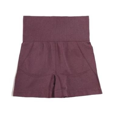 Imagem de Shorts Esportivos Femininos de Cintura Alta - Ciclismo, Corrida, Fitne