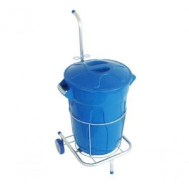 Imagem de Carrinho Funcional para Limpeza G16 com um Balde 60L e Suporte para Rodo Ou Vassoura Azul Higipack